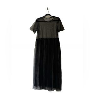 Black Tulle Sheer Dress (L)